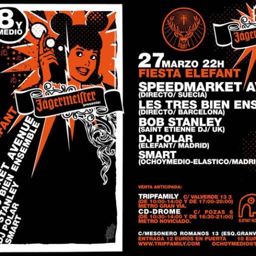 Imagen:  Cartel fiesta Elefant [Club 8 y medio, Madrid]