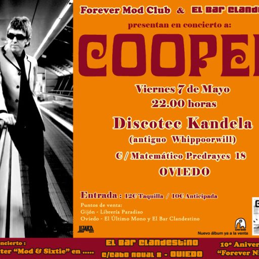 Imagen: Cooper [Cartel concierto Discotec Kandela, Oviedo]