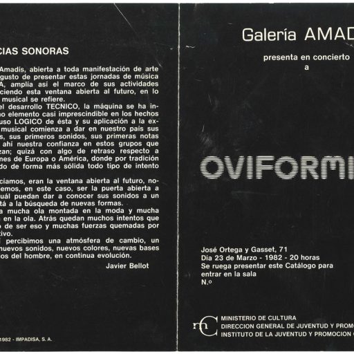 Imagen: LIBRETO LIVE 1982 GALERIA AMADIS