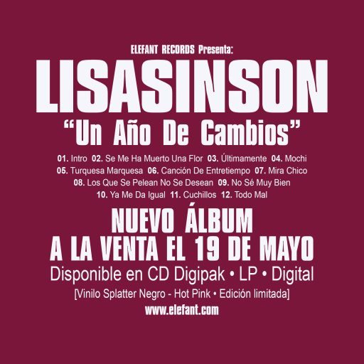Imagen: LISASINSON FLYER DICO UN AÑO