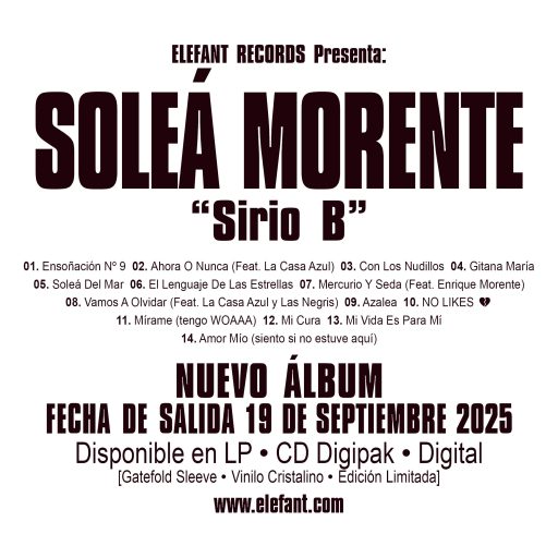 Imagen: SOLEA MORENTE FLYER SIRIO B