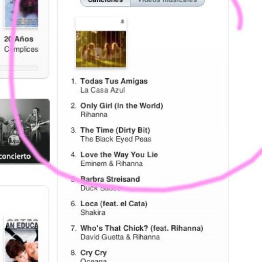 Imagen: "Todas tus amigas" N?1 iTunes